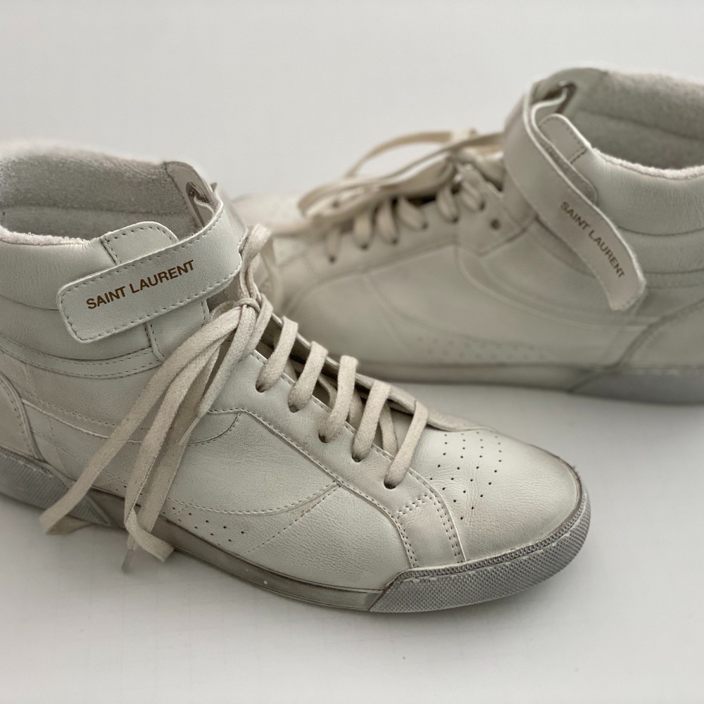 Saint Laurent High Top Leather Designer Sneakers